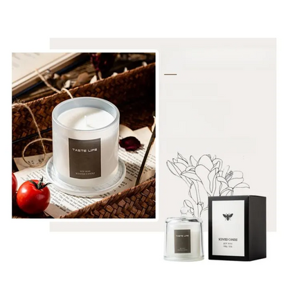 Scented Candle Essential Oil Soy Wax Luxury Glass Jar Home Fragrance Aromatherapy Lavender Rose