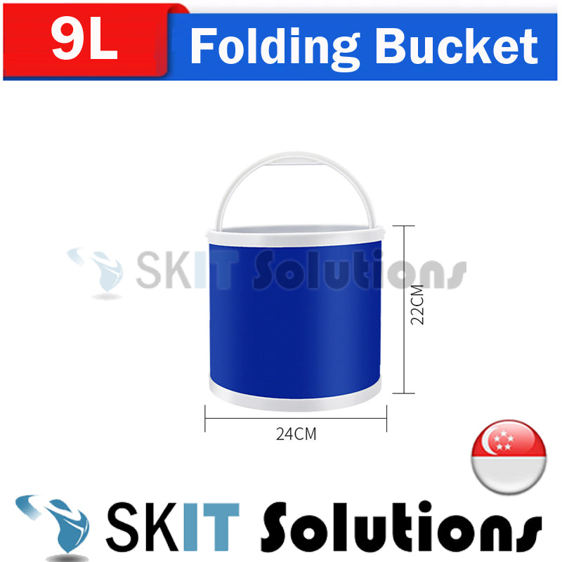 20L/13L/11L/9L Round Folding Water Pail Bucket Foldable Barrel Dish Tub Car Washing Fishing Camping Mopping Gardening