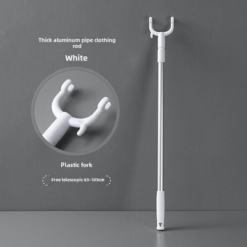 77-130cm Upgraded Extendable Aluminium Laundry Hanger Stick Telescopic Clothes Drying Rod Garment
