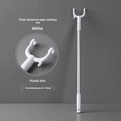 77-130cm Upgraded Extendable Aluminium Laundry Hanger Stick Telescopic Clothes Drying Rod Garment