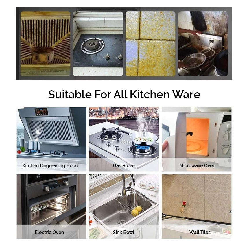Kitchen Oil Cleaner Spray Grease Stain Remover Oven Foam Range Hood Degreaser Cleaning Agent 500ml