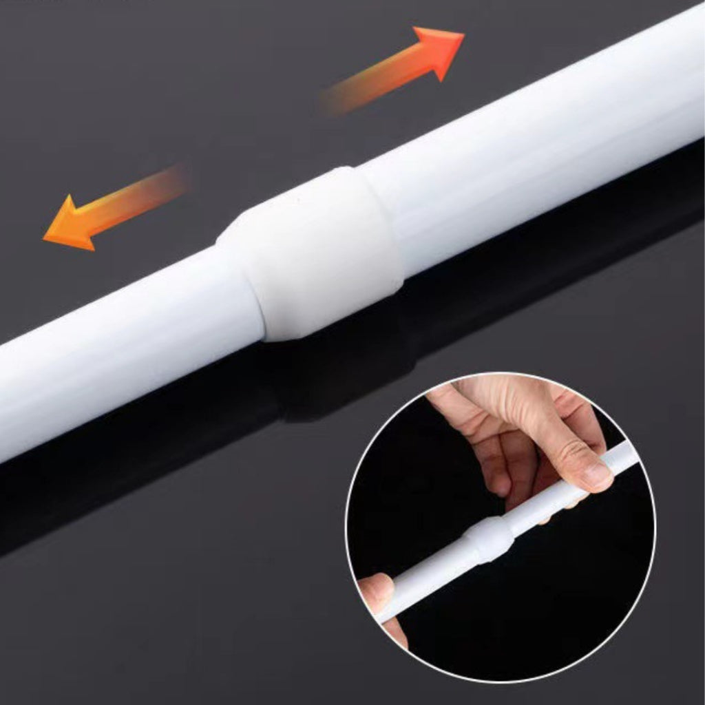 Compression Tension Slim Rod Extendable Pole Stick for Light Window Curtain Space Dividing Closet Clothes Hanger Shower