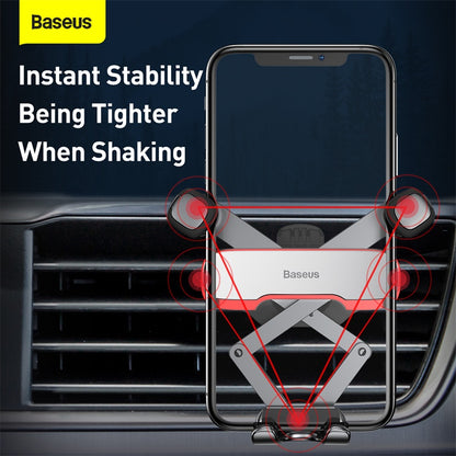 Baseus Lateral Gravity Car Mount Holder Air Vent Aircon Cell Mobile Phone Metal Stand