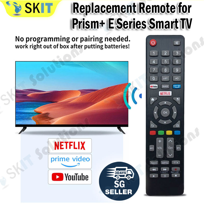 Universal Replacement Remote for PRISM+ E-Series 4K Smart Android TV for Prism + E Series