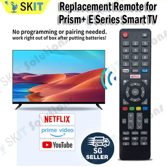 Universal Replacement Remote for PRISM+ E-Series 4K Smart Android TV for Prism + E Series