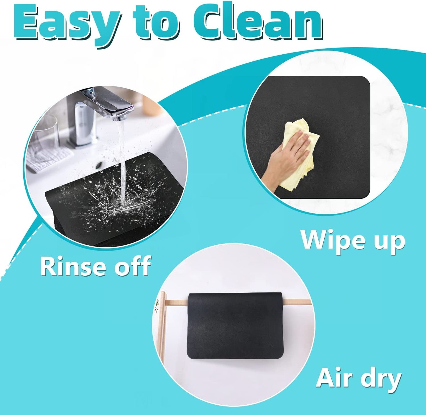 Kitchen Sink Absorbent Mat Dish Drying Draining Anti-Mould Diatomite Absorption Placemat Drain Pad