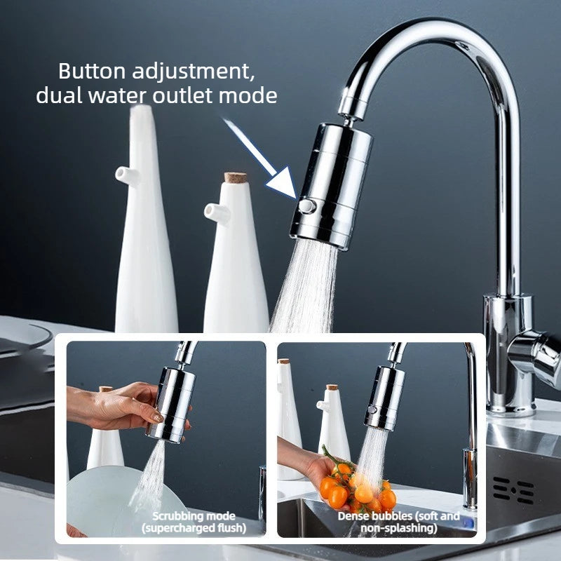 30cm Hidden Retractable Kitchen Faucet Extender 360° Rotating Telescopic 2 Mode Pull Out Sprayer Tap
