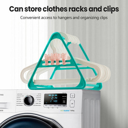 Plastic Hanger Storage Rack Triangle Clothes Organizer Tripod Stand PP Frame  for Home Balcony