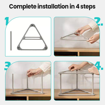 Plastic Hanger Storage Rack Triangle Clothes Organizer Tripod Stand PP Frame  for Home Balcony