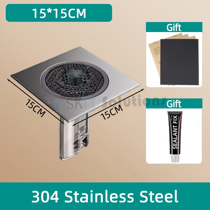 Stainless Steel Odor Proof Floor Drain Core 10cm / 15cm Washing Machine Drain Cover Anti Odor Filter