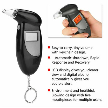 Portable Digital Breath Alcohol Tester LCD Breathalyzer Detector Car DUI Meter Analyzer Test Tool