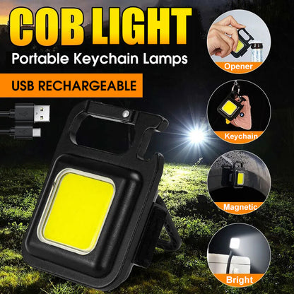 Round Mini LED Flashlight Portable USB Rechargeable Work Light 500 Lumens Bright Keychain Light Small Pocket Flashlights