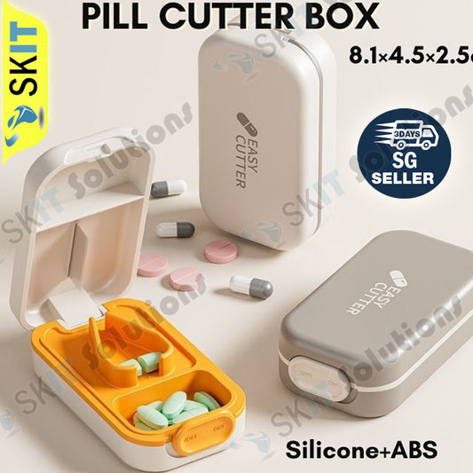Adjustable Pill Cutter Splitter Crusher with Storage Box Medicine Tablet Easy Divider Organizer Case