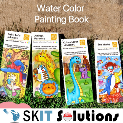 Pocket Water Color Painting Book 20 Picture Creative Paint Kit Pocket Paint with Brush Painting for Toddlers Kids 3+