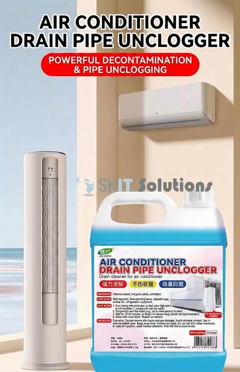 500/1500/2500ml Aircon Drain Pipe Cleaner AC Choke Remover Slime Algae Jelly Gel Dissolver PVC Hose