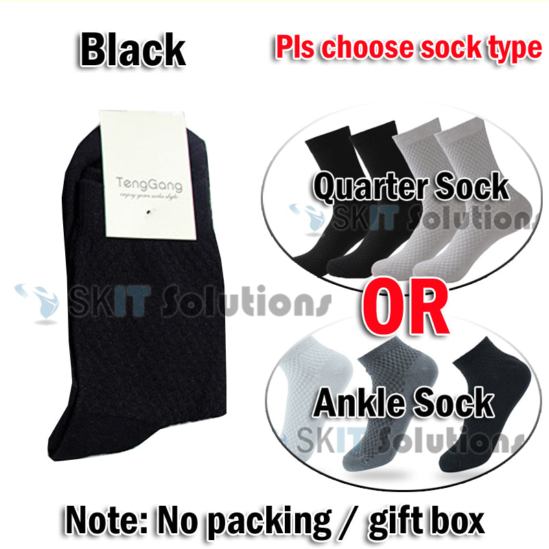 Men Bamboo Fiber Business Quarter Ankle Socks Cotton Male Breathable Anti-Bacteria Odor Resistant