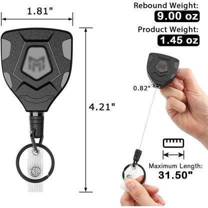 Heavy Duty Retractable Badge Reel Keychain Id Holder Card Clip Student ID Worker Tag Cover Case