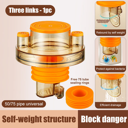 Drain Pipe Sealing Plug Sewer Seal Deodorant Silicone Ring Washing Machine Drainage Backflow Preventer Bathroom Kitchen