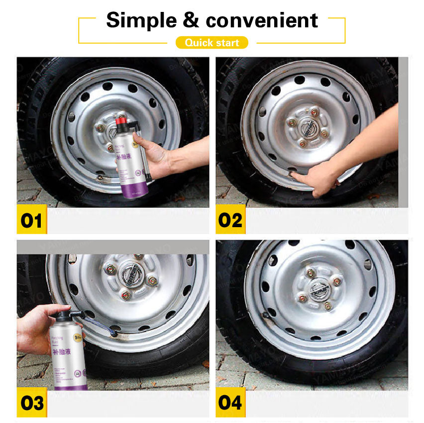 500ml Pneumatic Tyre Filing Patching Fluid Tire Sealer Inflator Spray Repair Puncture Sealant Kit