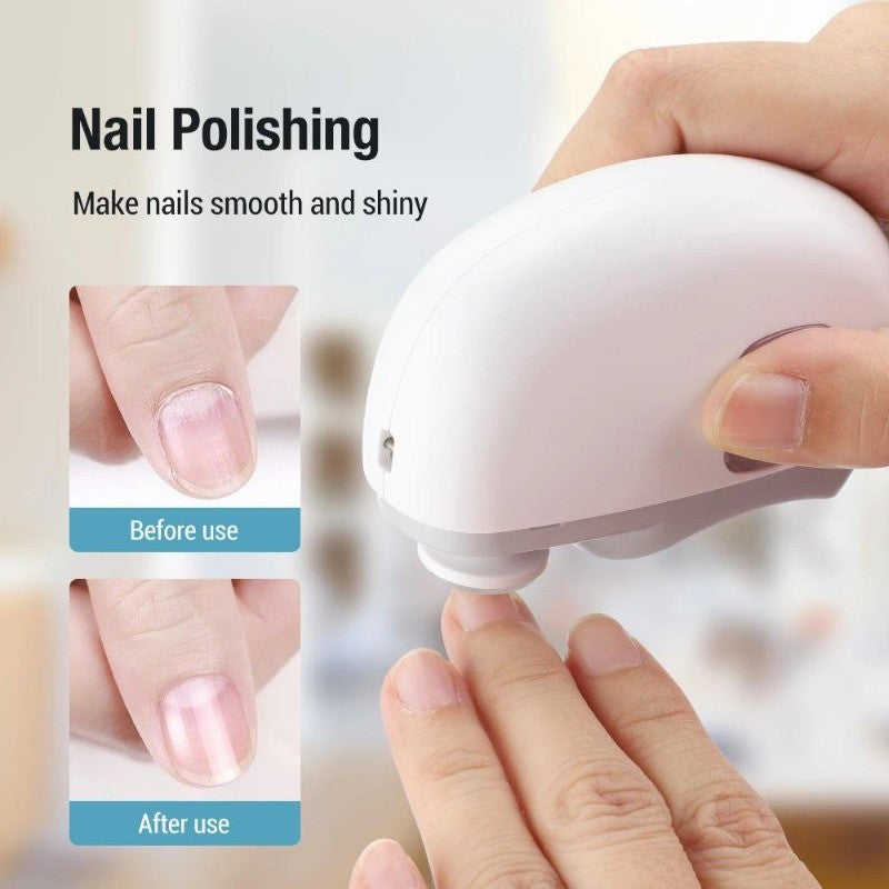 2in1 Electric Auto Nail Clipper Automatic Nail Trimmer Grinder Polisher Rechargeable LED Light Safe