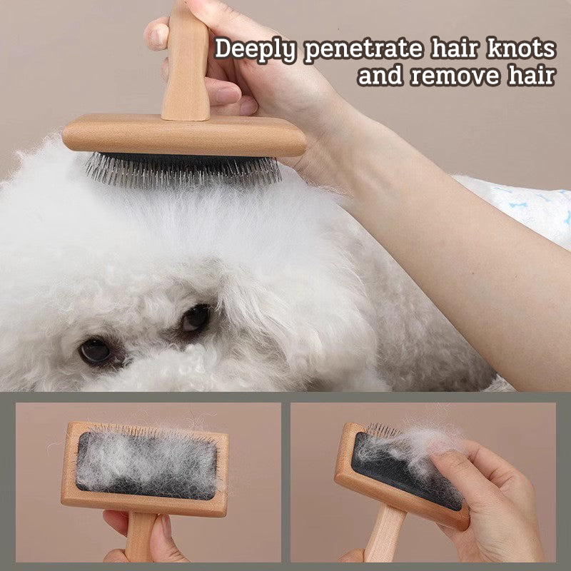 Pet Grooming Slicker Brush for Dogs & Cats with 135° Curved Metal Pins