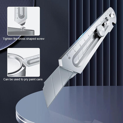 6in1 Stainless Steel Utility Knife Cutter Penknife Blade Ruler Wrench Screwdriver Pen Knives Tool