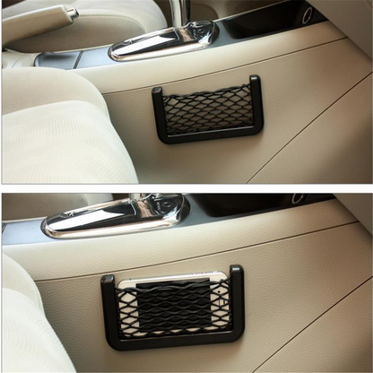 Car Seat Side Back Storage Net Bag Mesh Pocket Organizer Stick On Interior Accessories for Vehicle