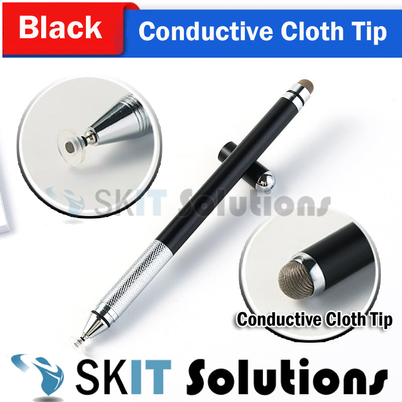 Silicone Rubber/Conductive Cloth Tip 2in1 Passive Capacitive Stylus Touch Pen Tablet Drawing Pencil