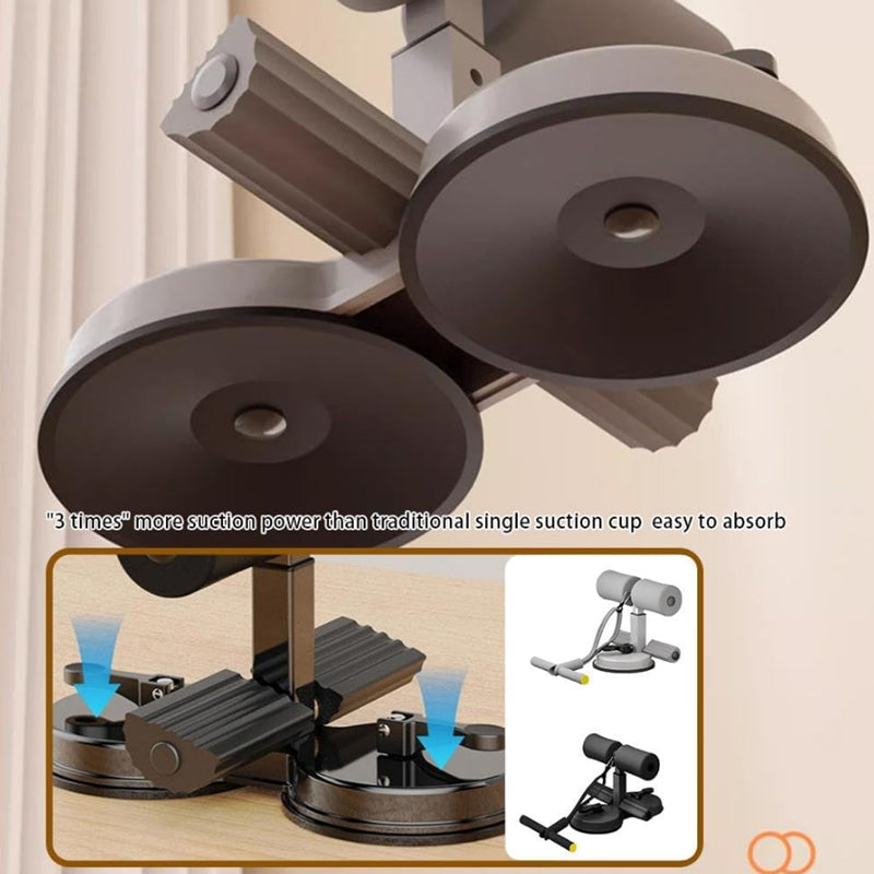 Upgraded Sit Up Bar With Resistance Band Suction Cup Adjustable Foot Support Abs Trainer Home Gym