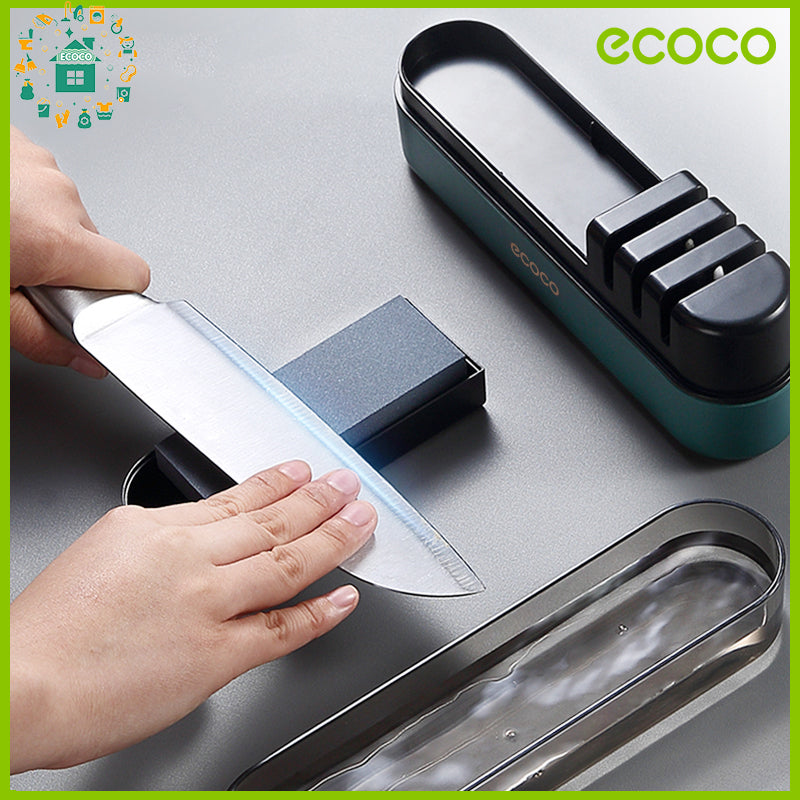 Ecoco Kitchen Knife Sharpener 4 Stage Handheld Sharpening Tool Scissors Blade Cleaver Whetstone Grit