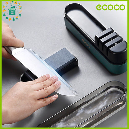 Ecoco Kitchen Knife Sharpener 4 Stage Handheld Sharpening Tool Scissors Blade Cleaver Whetstone Grit