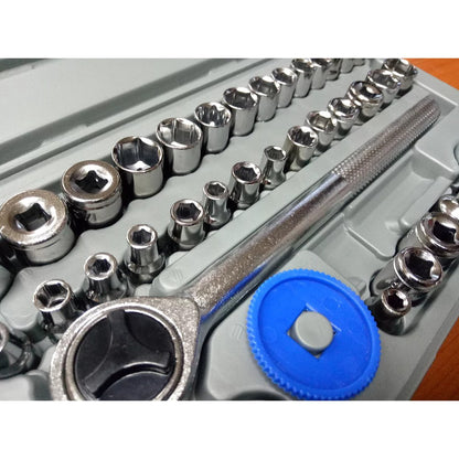 40pcs Combination Socket Wrench Set 1/4 3/8 Ratchet Tool Box Spanner Sleeve Repair Kit Hand Tool Set