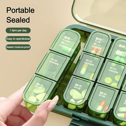 7/21/28 Grids Weekly Pill Organizer Portable Travel Box Medicine Case Large Capacity Daily Reminder