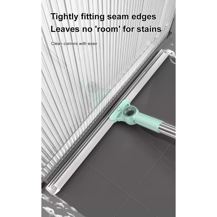 35cm/50cm Silicone Scraper Broom Wiper Extendable Rotatable Floor Glass Window Cleaning Tool Bathroom Mop