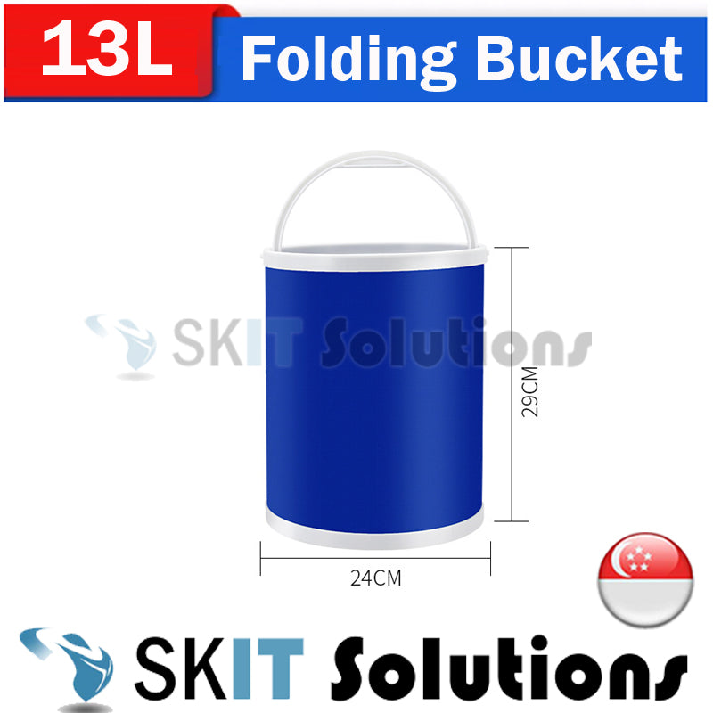 20L/13L/11L/9L Round Folding Water Pail Bucket Foldable Barrel Dish Tub Car Washing Fishing Camping Mopping Gardening