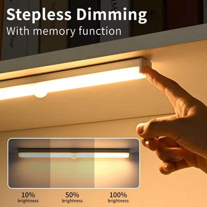 Tricolor LED Wireless Motion Sensor Light Stick Type C Rechargeable Strip Cabinet Kitchen Night Lamp