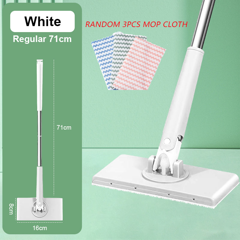 Automatic Cloth Changing Mini Mop Hands-Free With Face Towels Hand-Free Wash Rotating Mop Push-Pull