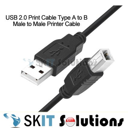 USB 2.0 Type A to B Male Printing Cable Sync Data AM to BM High-Speed Print Cord for Printer Scanner