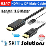 HDMI - Compatible (PC) to DP Displayport Display Port (Monitor) Cable / Converter Adapter USB Powered HDMI to DP 4K 60Hz
