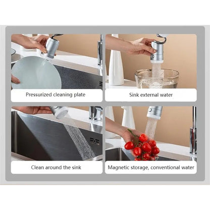 30cm Hidden Retractable Kitchen Faucet Extender 360° Rotating Telescopic 2 Mode Pull Out Sprayer Tap