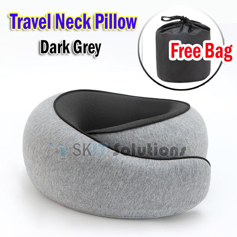 Travel Neck Pillow U-Shaped Cushion Portable Undeformable Snail Pillow with Storage Bag Airplane