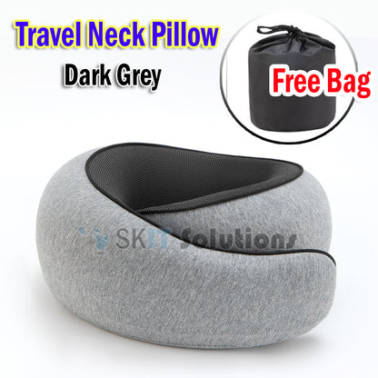 Travel Neck Pillow U-Shaped Cushion Portable Undeformable Snail Pillow with Storage Bag Airplane