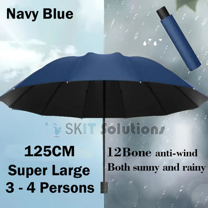 125cm Large Manual Reverse Foldable Umbrella Inverted Design UV Protection Folding Sunshade Raining