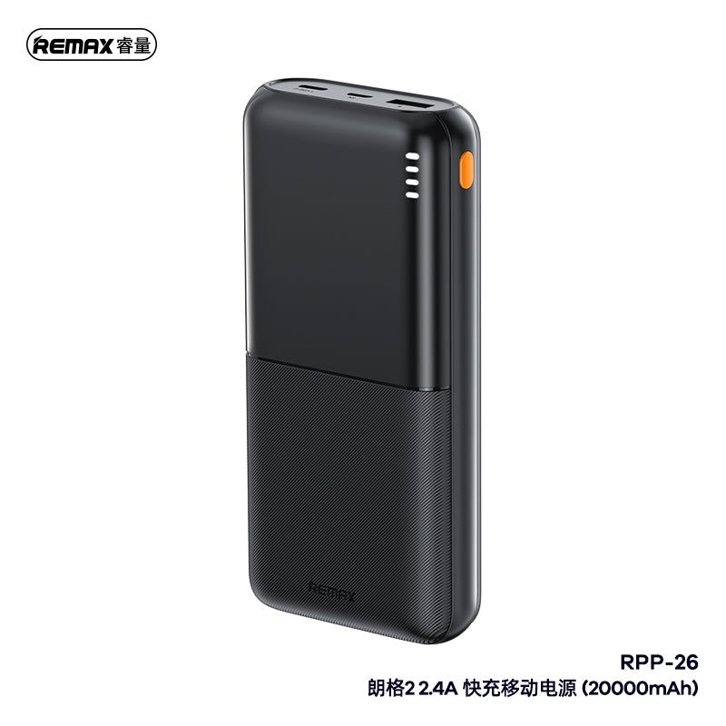 Remax RPP-26 Lango II 20000mAh 3C CCC Certified Power Bank PowerBank Portable Battery Charger Type-C