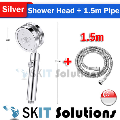 High Pressure Turbocharged Shower Head Built-in Turbo Fan, Dual Spray Option Double Outlet Panel