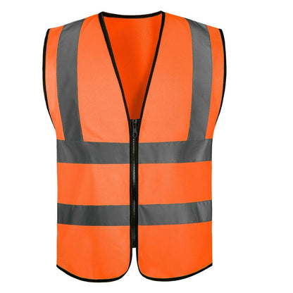 Reflective Safety Vest High Visibility Traffic Multi-Pocket Breathable Work Outdoor Night Cycling