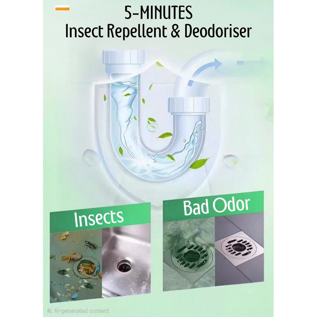 Drain Fly Killer Odor Eliminator Pods Bead Kitchen Bathroom Sink Sewe Drain Pipe Cleaner Dissolvable