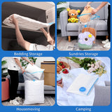 Travel Vacuum Storage Bag Space Saving Saver Sealer Compression Sealing Bags Double Zipper Seal Clothes Pillow Organizer