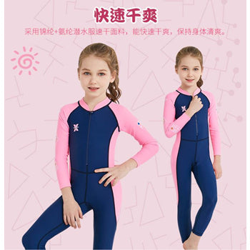 KIDS Swimsuit LS-18821 Long Sleeve Swimming Costume Wear Suit Swim Clothes for boy and girl