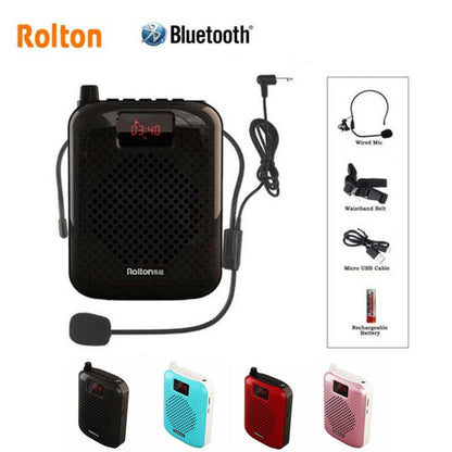 Rolton K500 Mini Bluetooth Loudspeaker Voice Amplifier w/ Mic USB MicroSD Portable Teaching Speaker